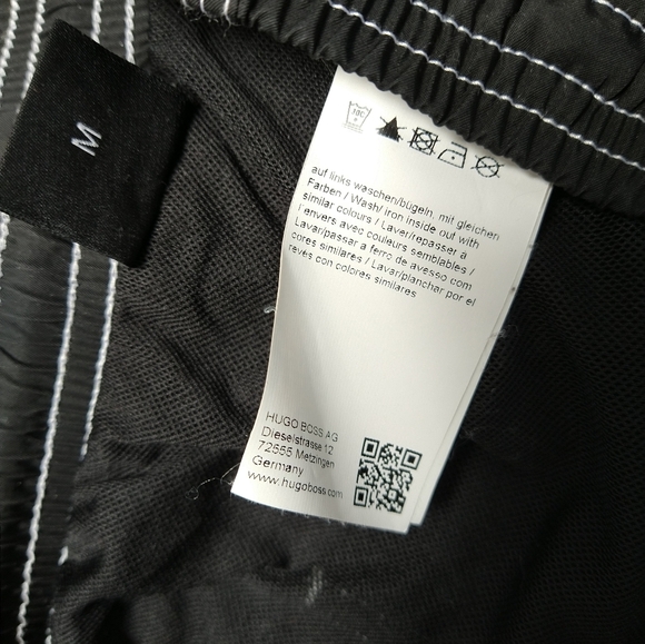 Hugo Boss Men's Swim Trunks Shorts - M Medium Black White Logo - Picture 3 of 7